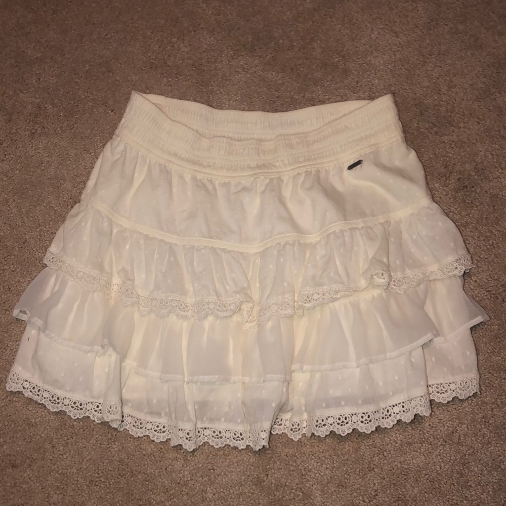 Hollister Off White Lace Skirt